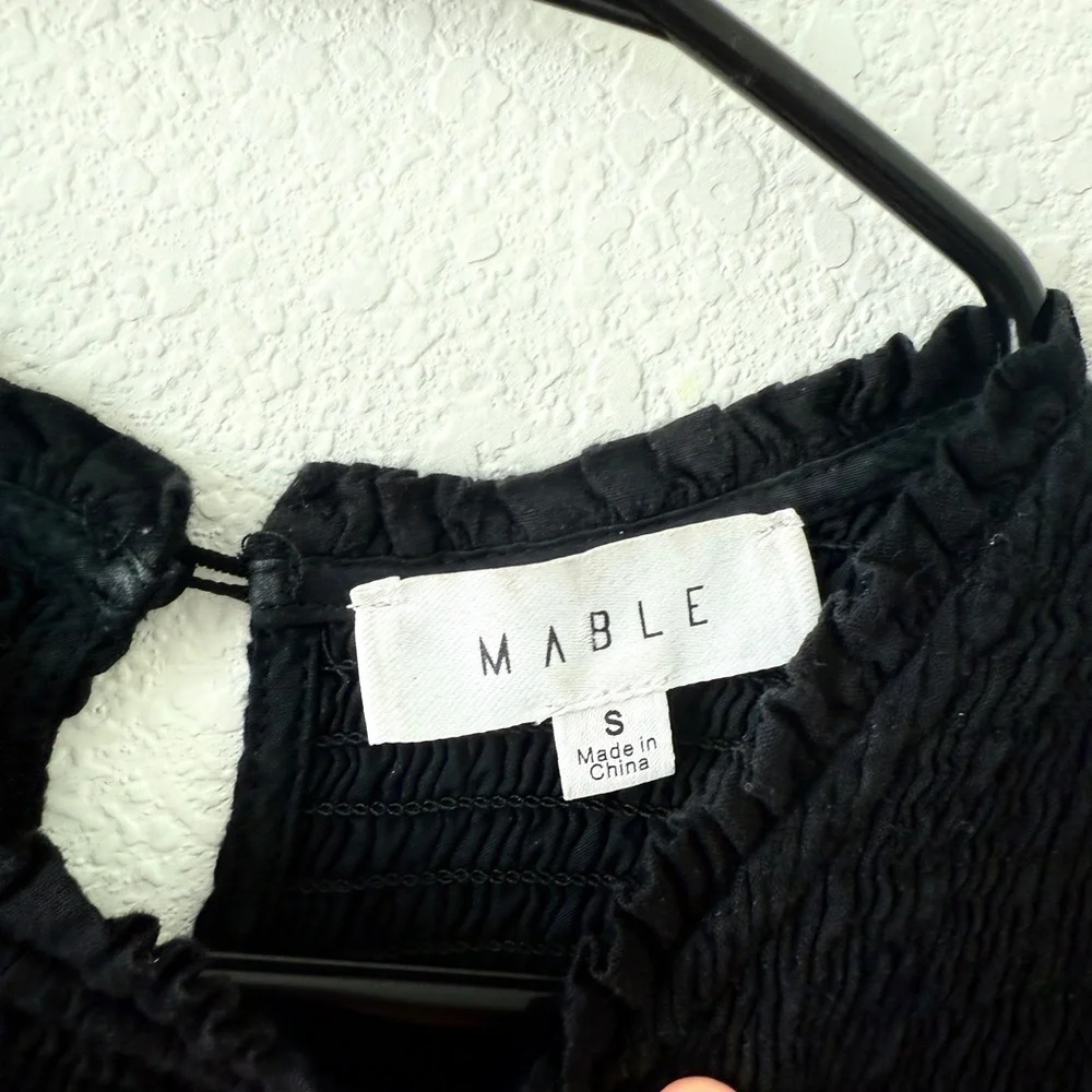 MARBLE Black Ruched Maxi Dress with Flutter Sleeves - Picture 5 of 9